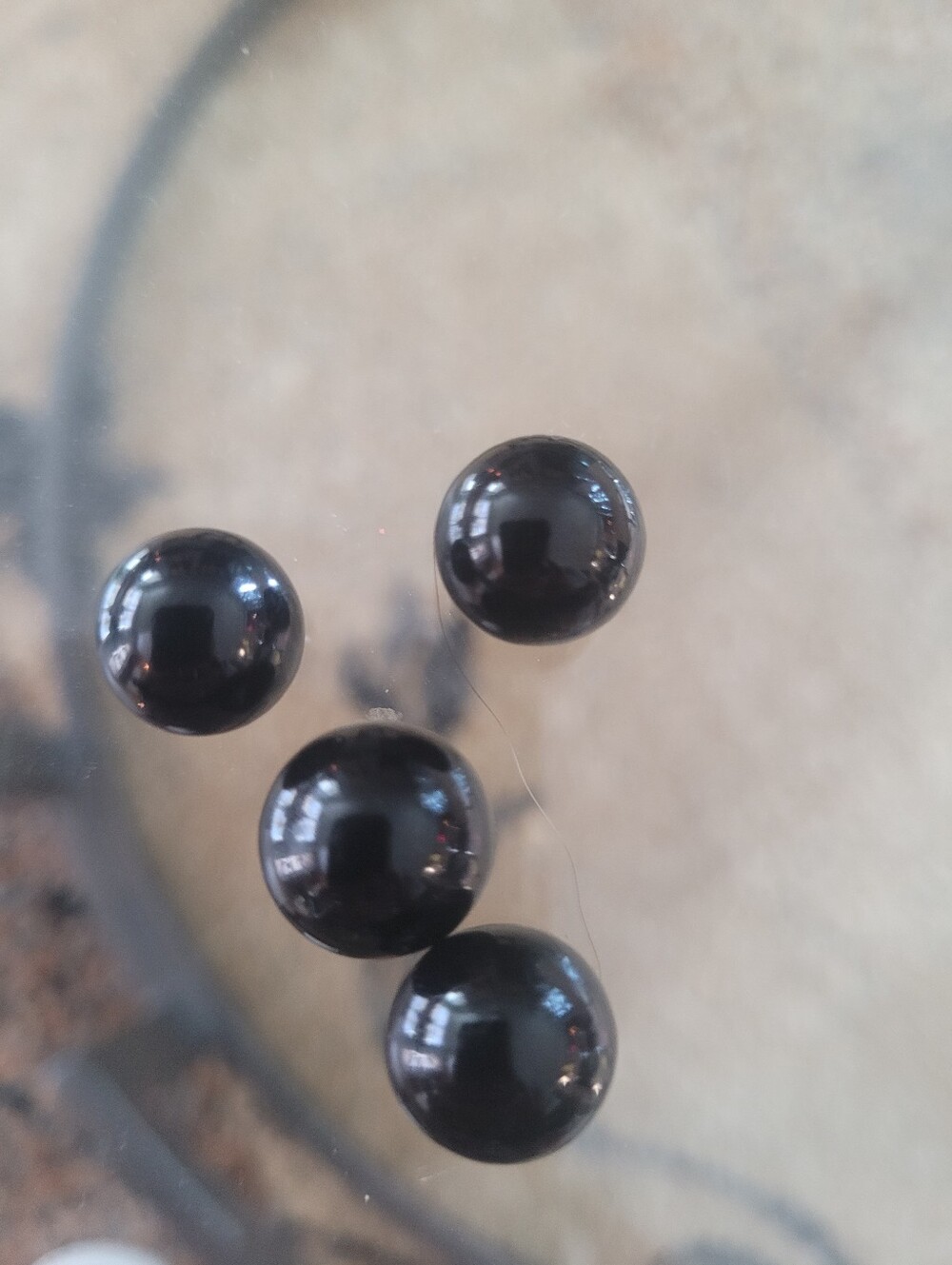 Antique Black Decorative Glass Marbles - Hard To Find.